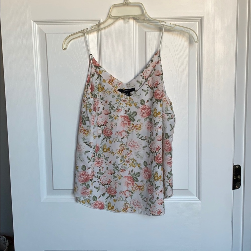 Floral crop tank top